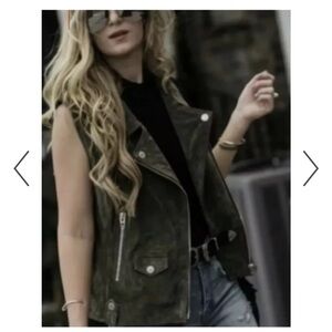 Blank NYC • 100% leather Olive green vest